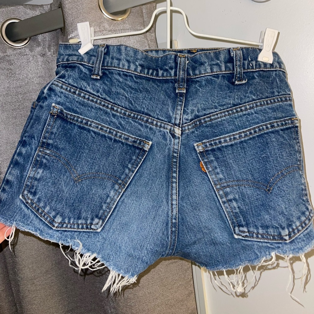 Distressed Levi’s Jean shorts